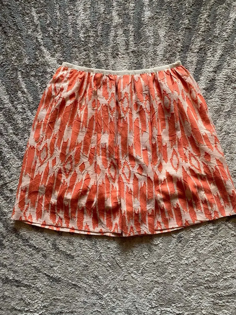 J. Crew Orange & Tan Ikat Mini Skirt, Size 0